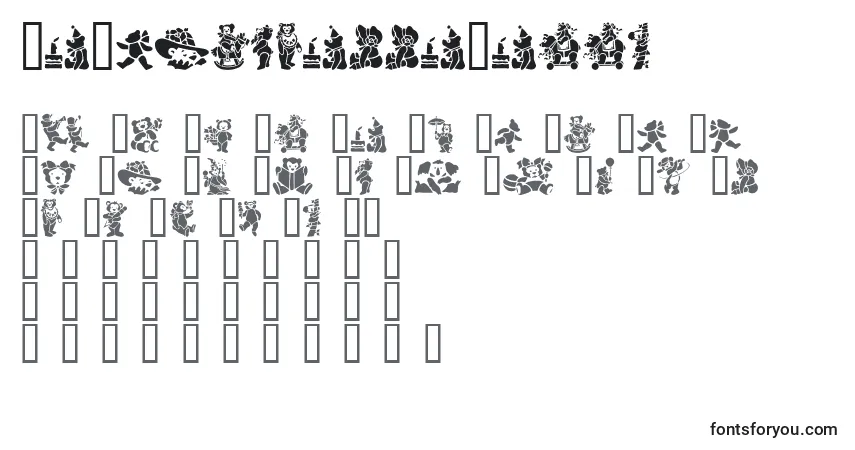 A fonte GeSilhouetteTeddy – alfabeto, números, caracteres especiais