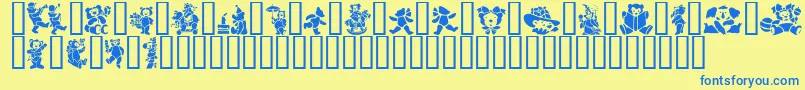GeSilhouetteTeddy Font – Blue Fonts on Yellow Background