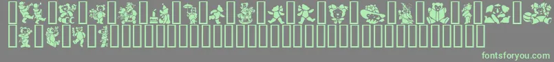 GeSilhouetteTeddy Font – Green Fonts on Gray Background