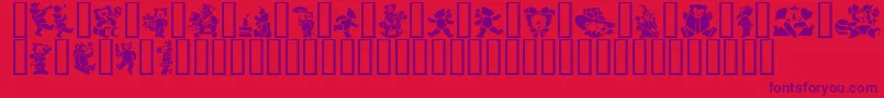 GeSilhouetteTeddy-Schriftart – Violette Schriften auf rotem Hintergrund