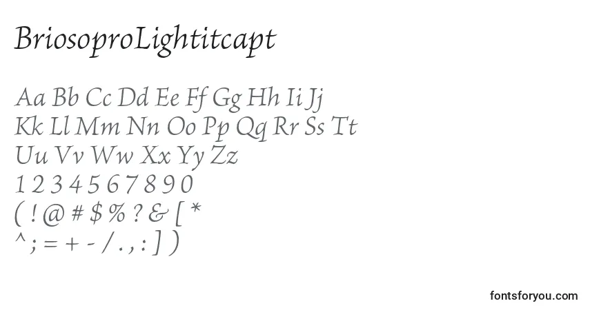 BriosoproLightitcapt Font – alphabet, numbers, special characters