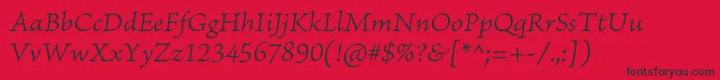 BriosoproLightitcapt Font – Black Fonts on Red Background