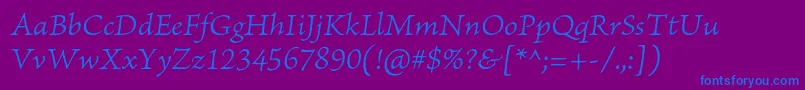 BriosoproLightitcapt Font – Blue Fonts on Purple Background