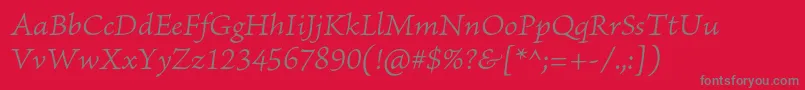 BriosoproLightitcapt Font – Gray Fonts on Red Background