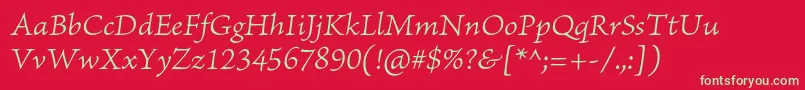 BriosoproLightitcapt Font – Green Fonts on Red Background