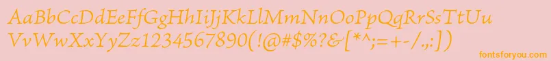 BriosoproLightitcapt Font – Orange Fonts on Pink Background