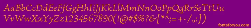 BriosoproLightitcapt Font – Orange Fonts on Purple Background