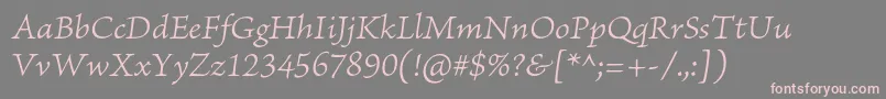 BriosoproLightitcapt Font – Pink Fonts on Gray Background