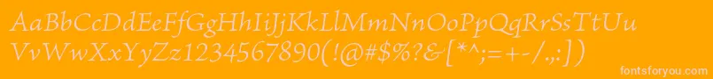 BriosoproLightitcapt Font – Pink Fonts on Orange Background