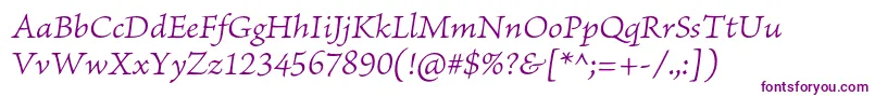 BriosoproLightitcapt Font – Purple Fonts on White Background