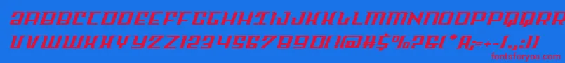 Skycabexpand Font – Red Fonts on Blue Background