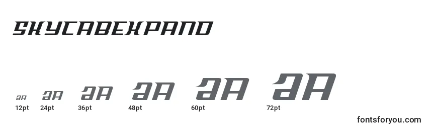 Размеры шрифта Skycabexpand