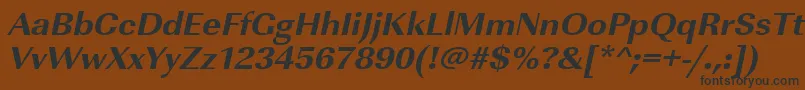 Шрифт UrwimperialtextbolwidOblique – чёрные шрифты на коричневом фоне