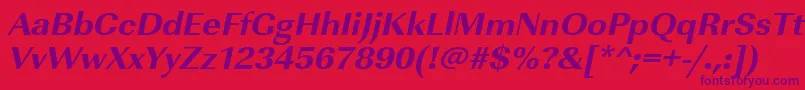 UrwimperialtextbolwidOblique Font – Purple Fonts on Red Background