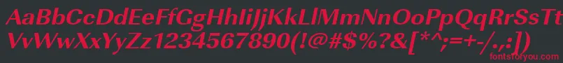 フォントUrwimperialtextbolwidOblique – 黒い背景に赤い文字