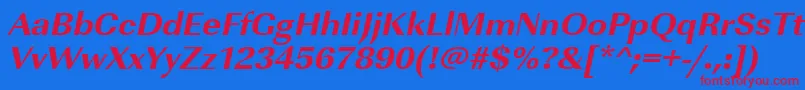 UrwimperialtextbolwidOblique Font – Red Fonts on Blue Background