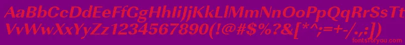 UrwimperialtextbolwidOblique Font – Red Fonts on Purple Background