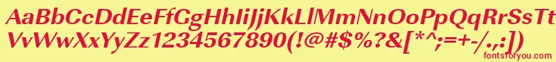 Шрифт UrwimperialtextbolwidOblique – красные шрифты на жёлтом фоне