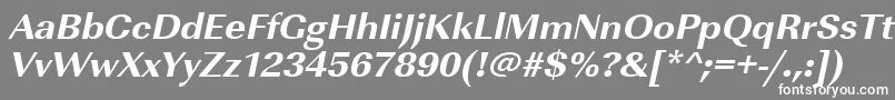 UrwimperialtextbolwidOblique-Schriftart – Weiße Schriften auf grauem Hintergrund