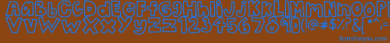 フォントTheBubbleLetters – 茶色の背景に青い文字