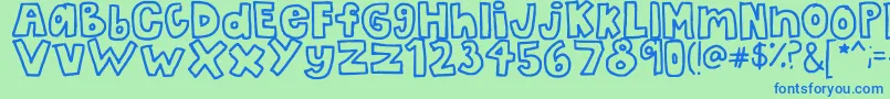 Шрифт TheBubbleLetters – синие шрифты на зелёном фоне