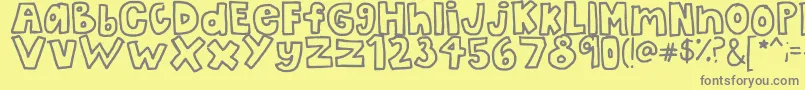 TheBubbleLetters Font – Gray Fonts on Yellow Background