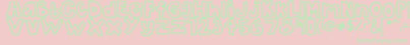 TheBubbleLetters Font – Green Fonts on Pink Background