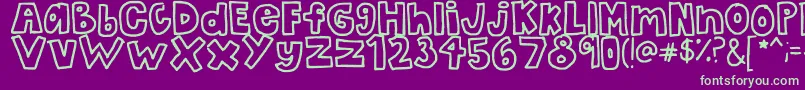 TheBubbleLetters Font – Green Fonts on Purple Background