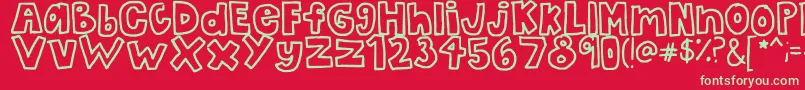 TheBubbleLetters Font – Green Fonts on Red Background