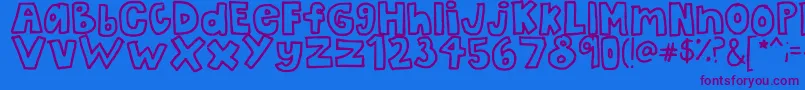 Шрифт TheBubbleLetters – фиолетовые шрифты на синем фоне