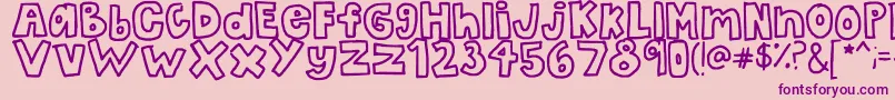 TheBubbleLetters Font – Purple Fonts on Pink Background