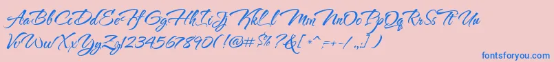 ThenautigalRob-Schriftart – Blaue Schriften auf rosa Hintergrund