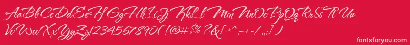 ThenautigalRob Font – Pink Fonts on Red Background