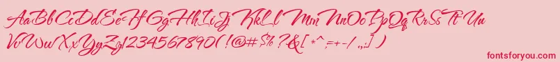 ThenautigalRob-Schriftart – Rote Schriften auf rosa Hintergrund