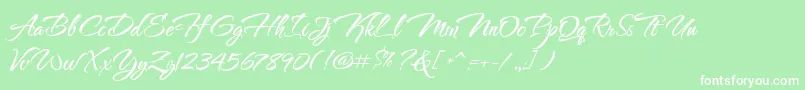 ThenautigalRob Font – White Fonts on Green Background