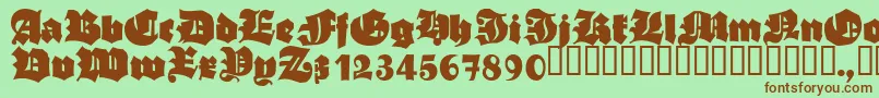 AsgardianwarsBlack Font – Brown Fonts on Green Background