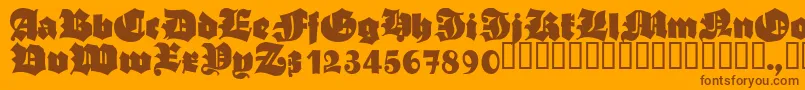 フォントAsgardianwarsBlack – オレンジの背景に茶色のフォント