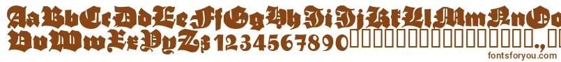 AsgardianwarsBlack-Schriftart – Braune Schriften auf weißem Hintergrund