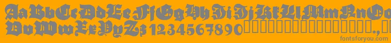 AsgardianwarsBlack-Schriftart – Graue Schriften auf orangefarbenem Hintergrund
