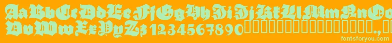 AsgardianwarsBlack Font – Green Fonts on Orange Background