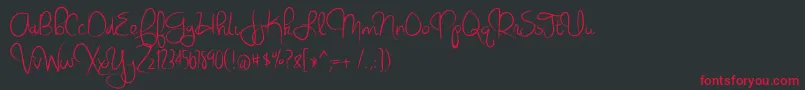 フォントViriginiaSky – 黒い背景に赤い文字