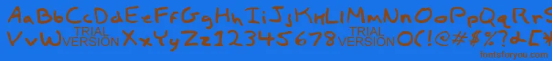 ChildsPlayTrialVersion Font – Brown Fonts on Blue Background