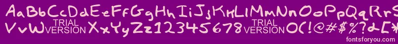 ChildsPlayTrialVersion Font – Pink Fonts on Purple Background