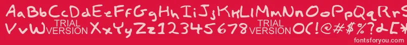 ChildsPlayTrialVersion Font – Pink Fonts on Red Background