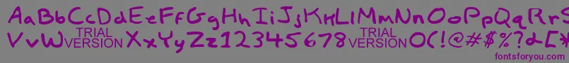 ChildsPlayTrialVersion Font – Purple Fonts on Gray Background