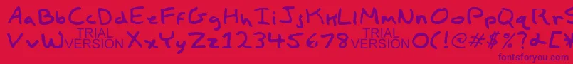 ChildsPlayTrialVersion Font – Purple Fonts on Red Background