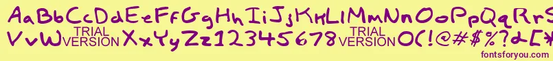 ChildsPlayTrialVersion Font – Purple Fonts on Yellow Background