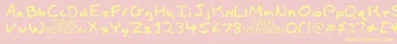 ChildsPlayTrialVersion Font – Yellow Fonts on Pink Background