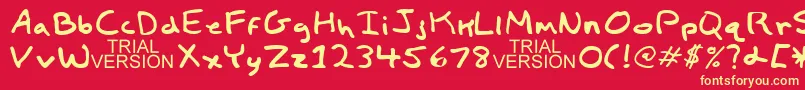 フォントChildsPlayTrialVersion – 黄色の文字、赤い背景