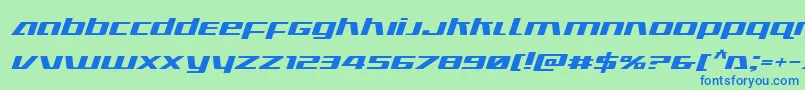 Ultramarinesexpandital Font – Blue Fonts on Green Background